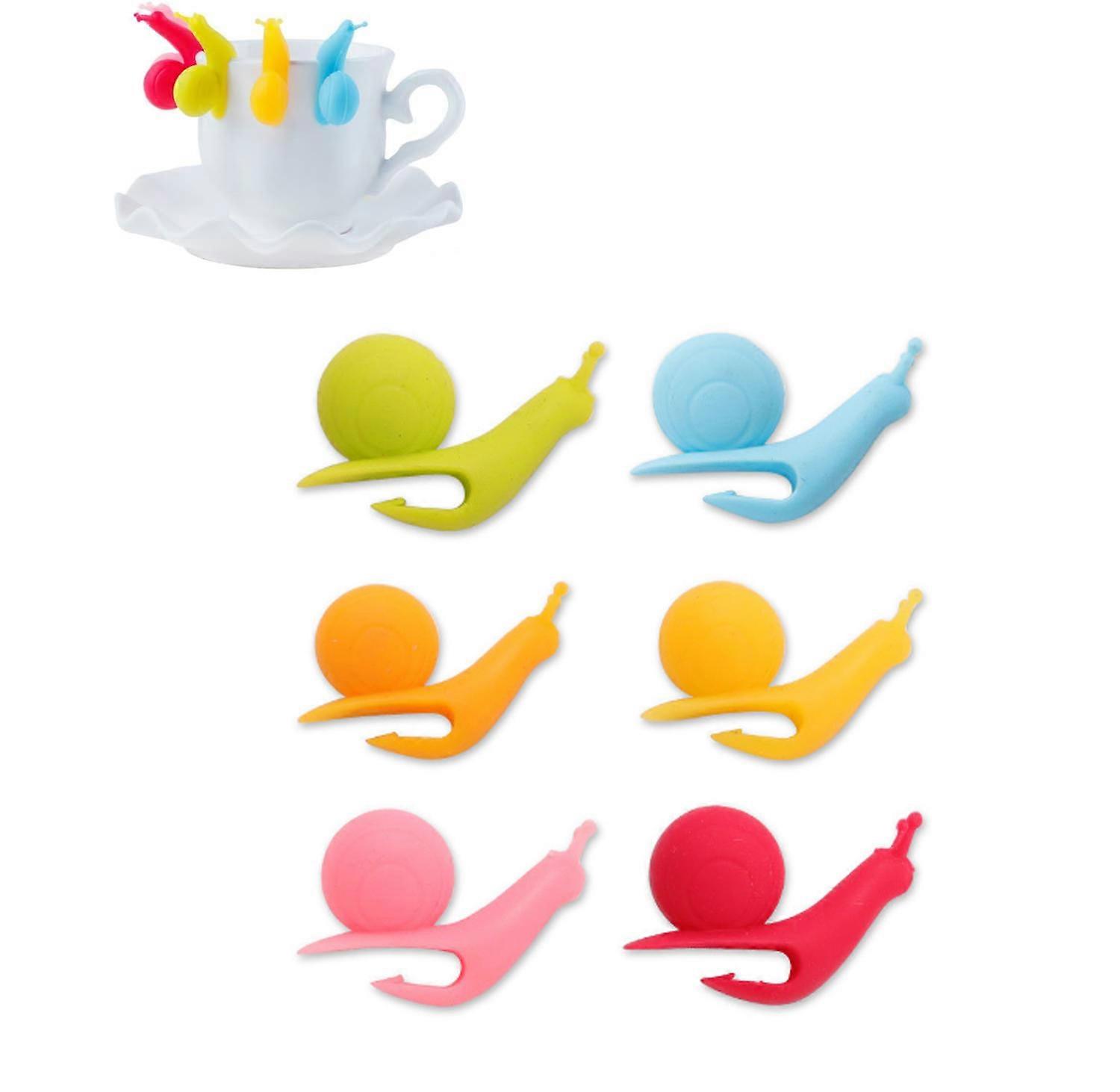 6 Pcs Exquisite Snail Shape Silicone Tea Bag Holder Cup