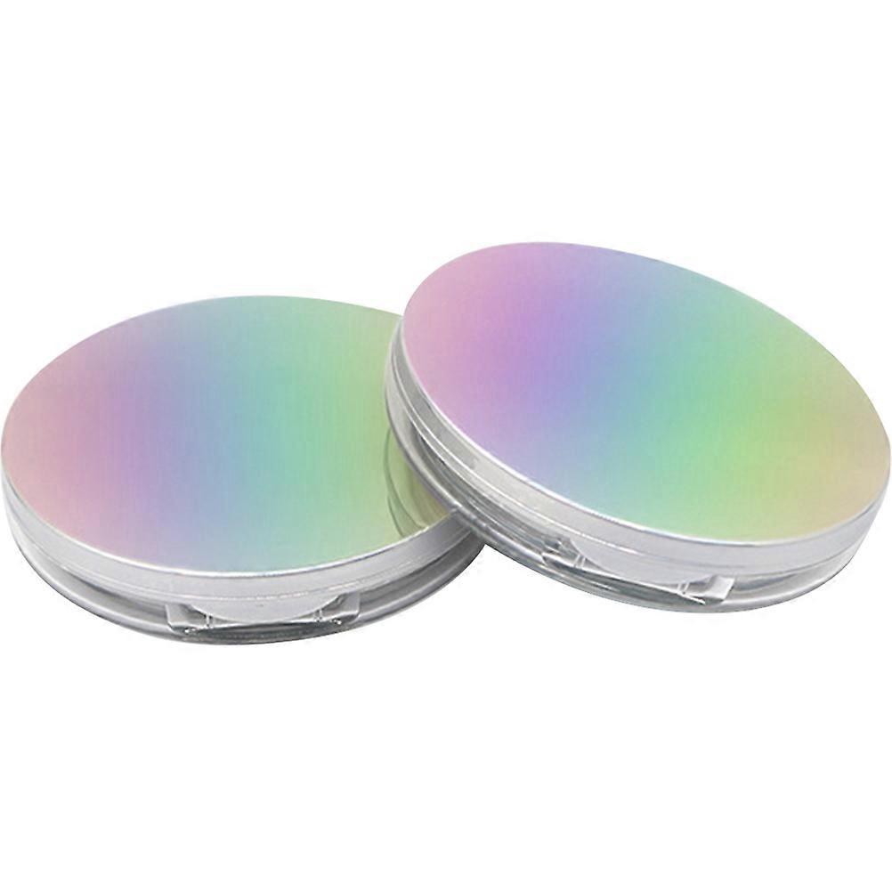 2pcs Empty Loose Powder Box Refillable Loose Powder Cases with Powder Puffs