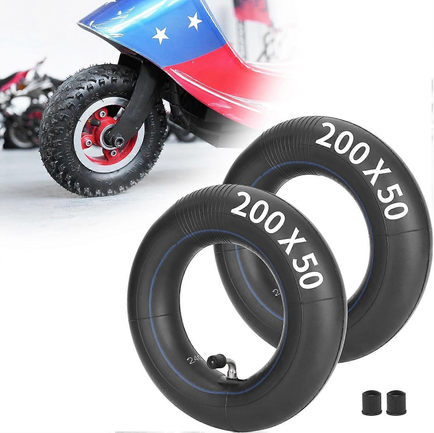 2 Pack of 200 x 50 Scooter Inner Tubes Tyre Inner Tubes 8 x 2 Inch Replacement for Razor E100, E150, E200, Dune Buggy, E Punk, Crazy Cart, PowerRider