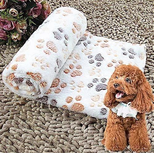 Dongdexiuペット製品犬小屋マット足跡パターン厚い暖かい珊瑚 Dongdexiuペット製品犬小屋マット足跡パターン厚い暖かい珊瑚