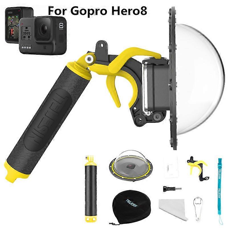 For Gopro 6  Dome Port 30M Waterproof Diving Housing Case Floating Handle Trigger For GoPro Hero 8 Camera Mount