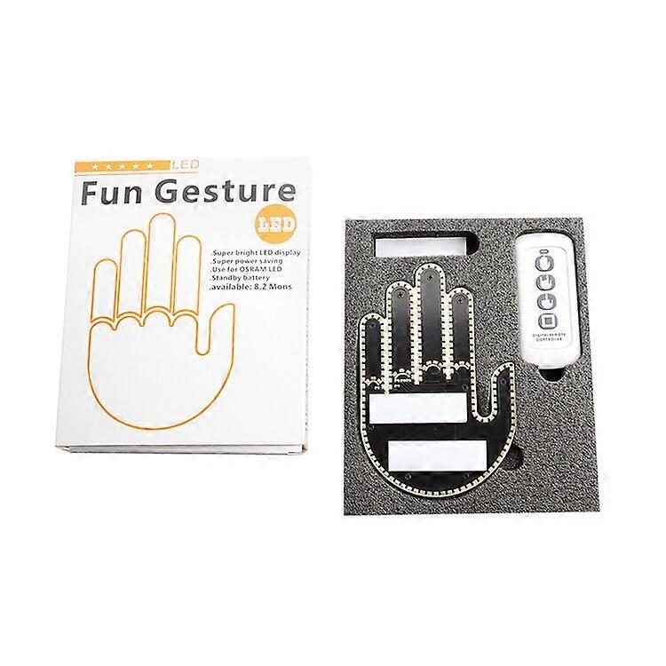 Car Finger Light Creative Road Rage Signs Remote Middle Finger Gesture Light LED Car Window Display Lamp Car Decorative Lights Motor Vehicle Lighting