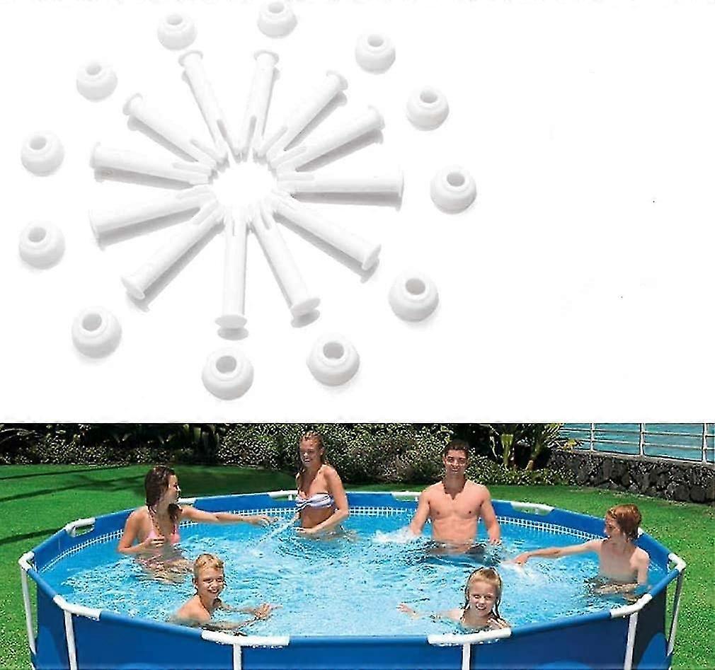For 2024 24 Pcs Plastic Pool Seal Pins and Rubber Gaskets, for Intex 13'-24' Round Above Ground Metal Frame, Pool Maintenance
