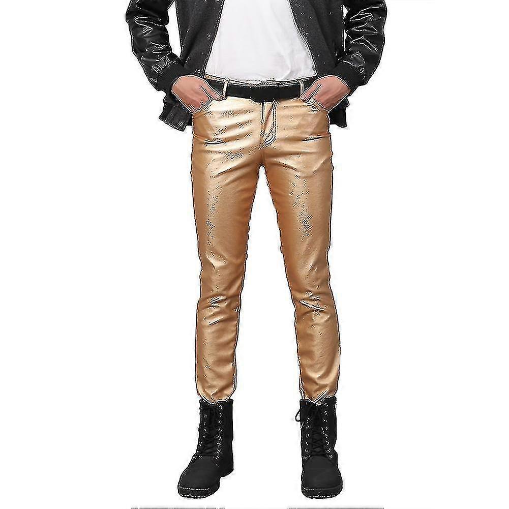 Herren Stretch Tight Kunstlederhose
