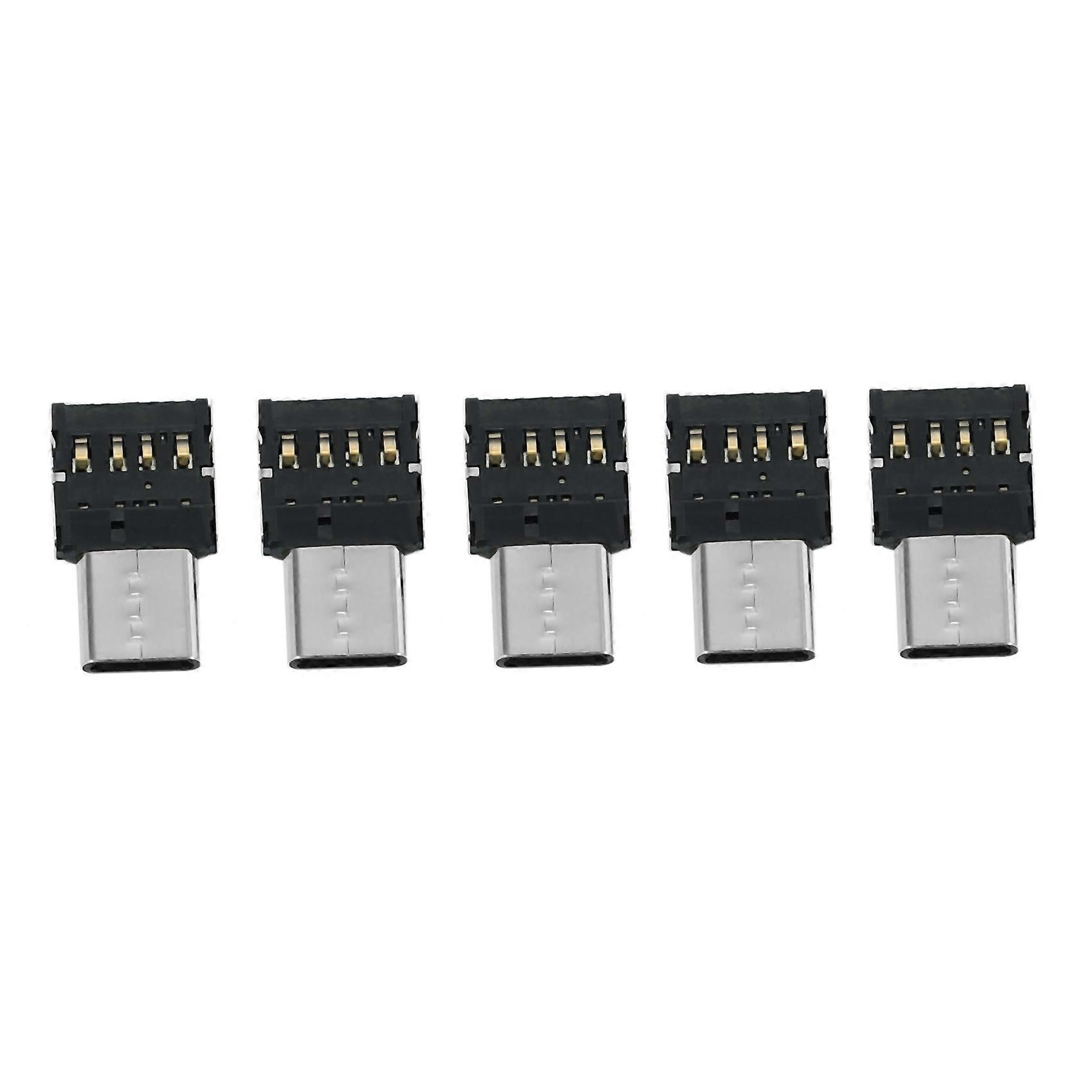 5pcs Ultra Mini Type-C USB-C to USB 2.0 OTG Adapter for Cell Phone Tablet & USB Cable & Flash Disk