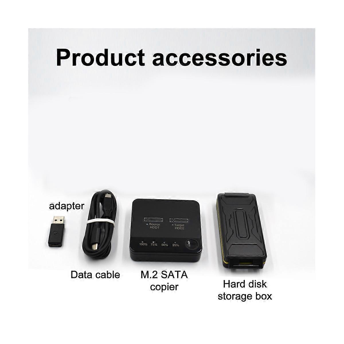 M.2 SATA Duplicator M.2 SATA Dual Bay SSD kryt Externá dokovacia stanica pre pevný disk s klonom f