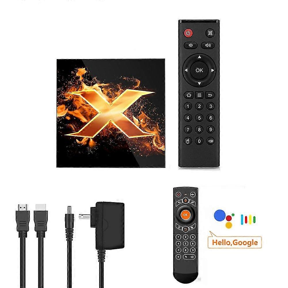 Smart tv box android 10 4g 64gb 4k 1080p 2.4g 5g wifi bt google voice assistant youtube player tvbox set top box