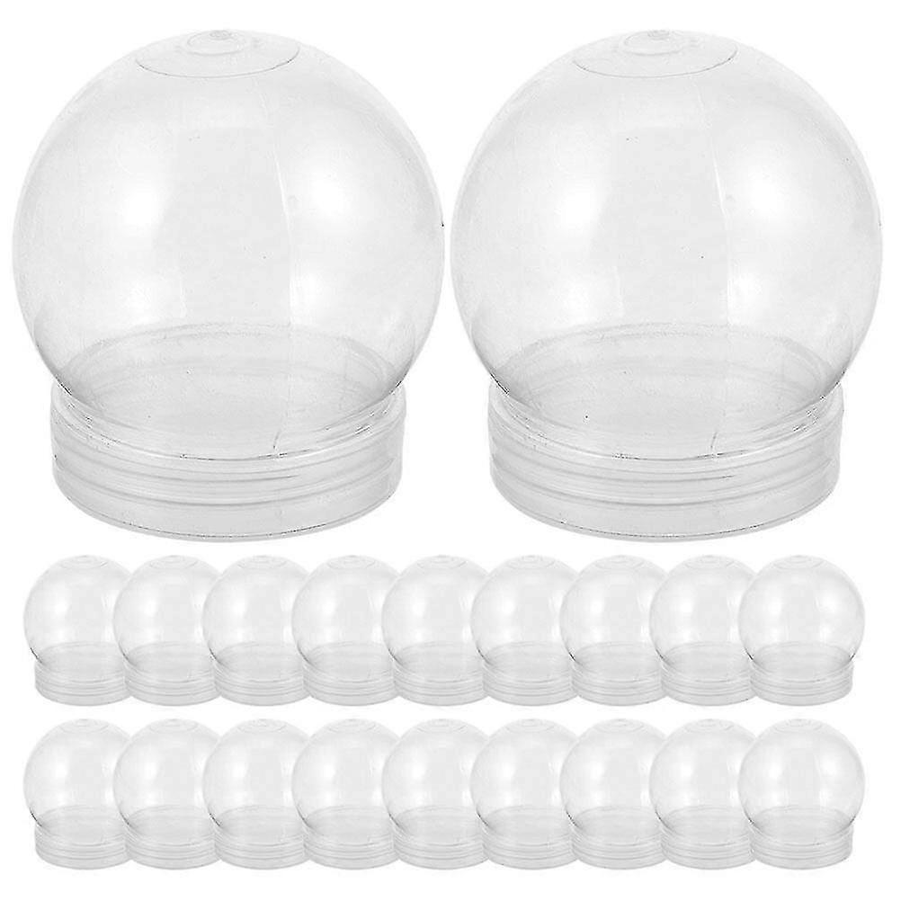 20pcs Reusable Clear Water Globes With Screw Off Caps Empty Snow Globe Making Props