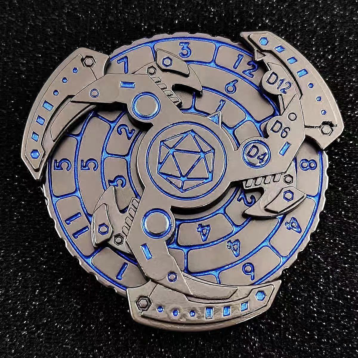 Cool Roulette Dice Set Dnd Metal Dice Dragon Compass Dice Machine Dnd Dice Fingertip Gyro Dice For Board Games, D&d Spinner Dice
