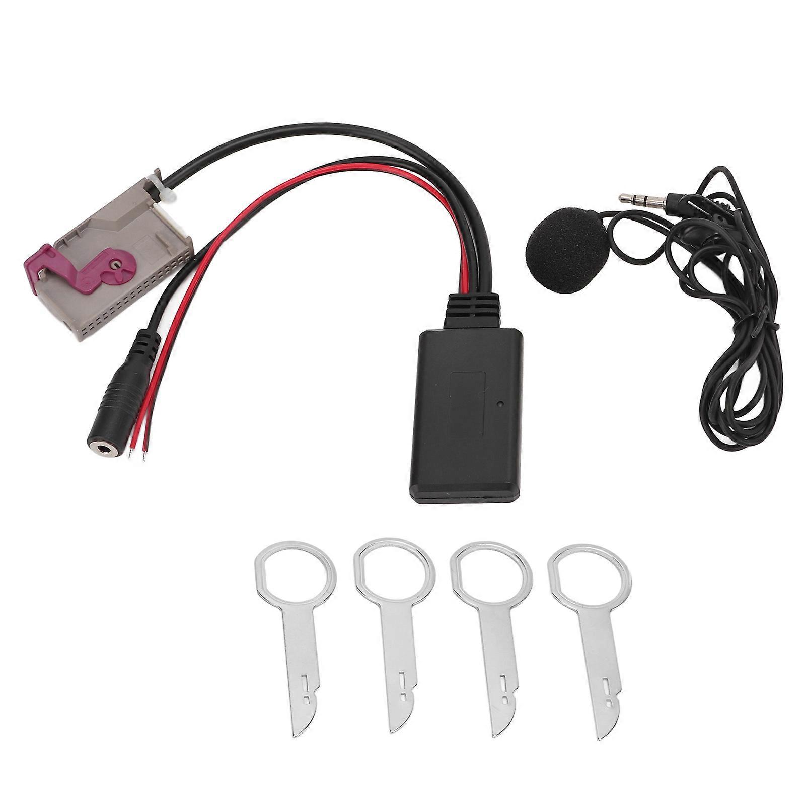 Car Wireless Adapter AUX Cable Bluetooth 5.0 with Hands Free Microphone Replacement for RNSE RNS E Host