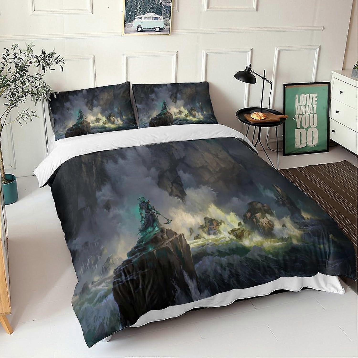 League of Legends Yastık Kılıflı Nevresim Takımı Fermuarlı Yetişkin Nevresim Takımı Erkek ve Kız Çocukları için Mikrofiber Nevresim Parçaları 135*200 CM