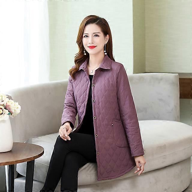 Thin quilted jacket autumn winter Warm Long-sleeved Jacket Parkas middle age women cotton-padded tops mother Cotton coat