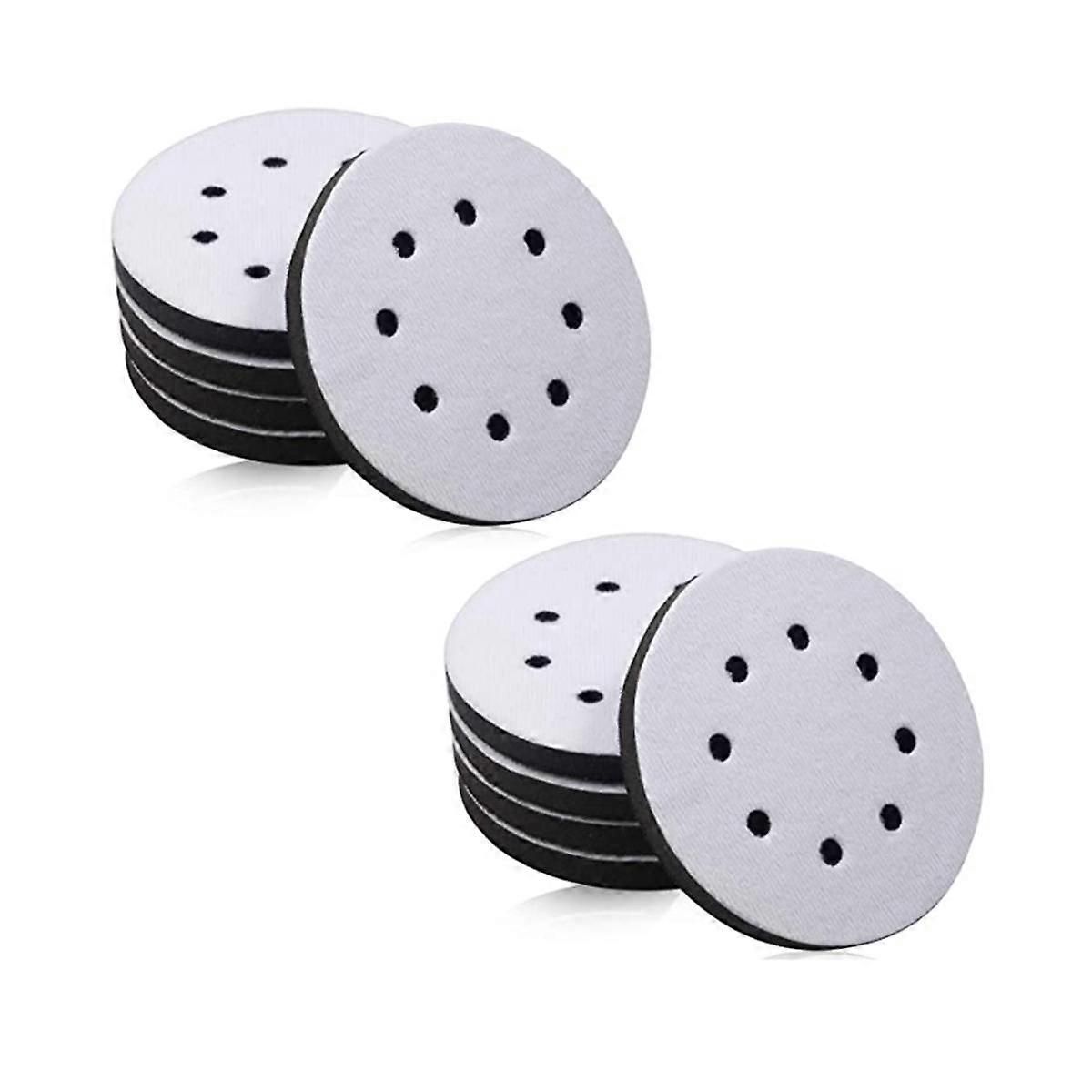 10 Pack Soft Density Interface Pads 5 Inch 8 Holes Hook and Loop Sponge Cushion Buffer Backing Pad