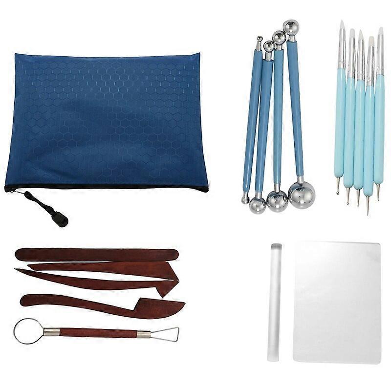 20 pièces Modélisation Argile Outils de sculpture Ensemble Outils en argile polymère Inclure Sculpture Outils de modélisation Outils de poterie Balle Stylet pointillé