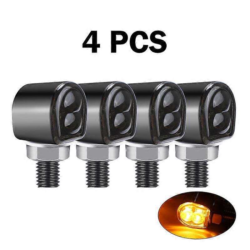 8mm Mini Motorcycle led Turn Signal Indicators Blinker Lights Amber flasher Signal lamp intermitentes moto 12V for cafe racer