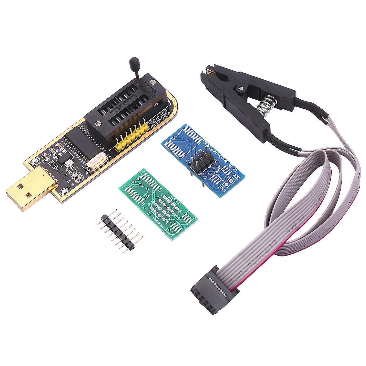 CH341A USB Programmer EEPROM BIOS Flasher Programmable Logic Circuits with SOP8 Flash Clip Suitable for 24/25 Series Chip