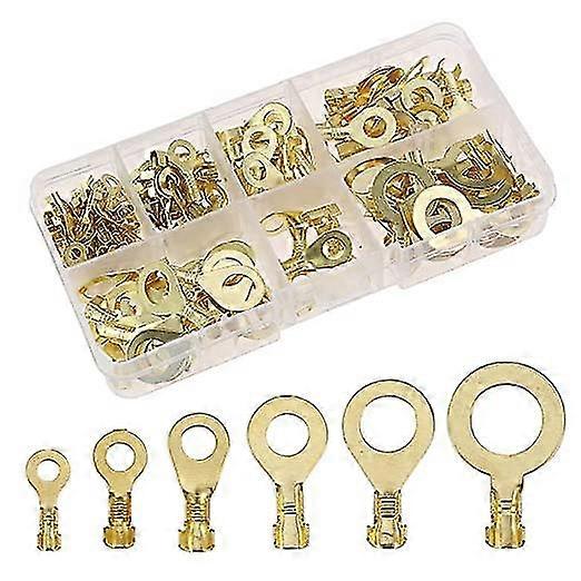 150pcs Ring Eyes Brass Cable Terminals Wire Connector Assortment M3-m10