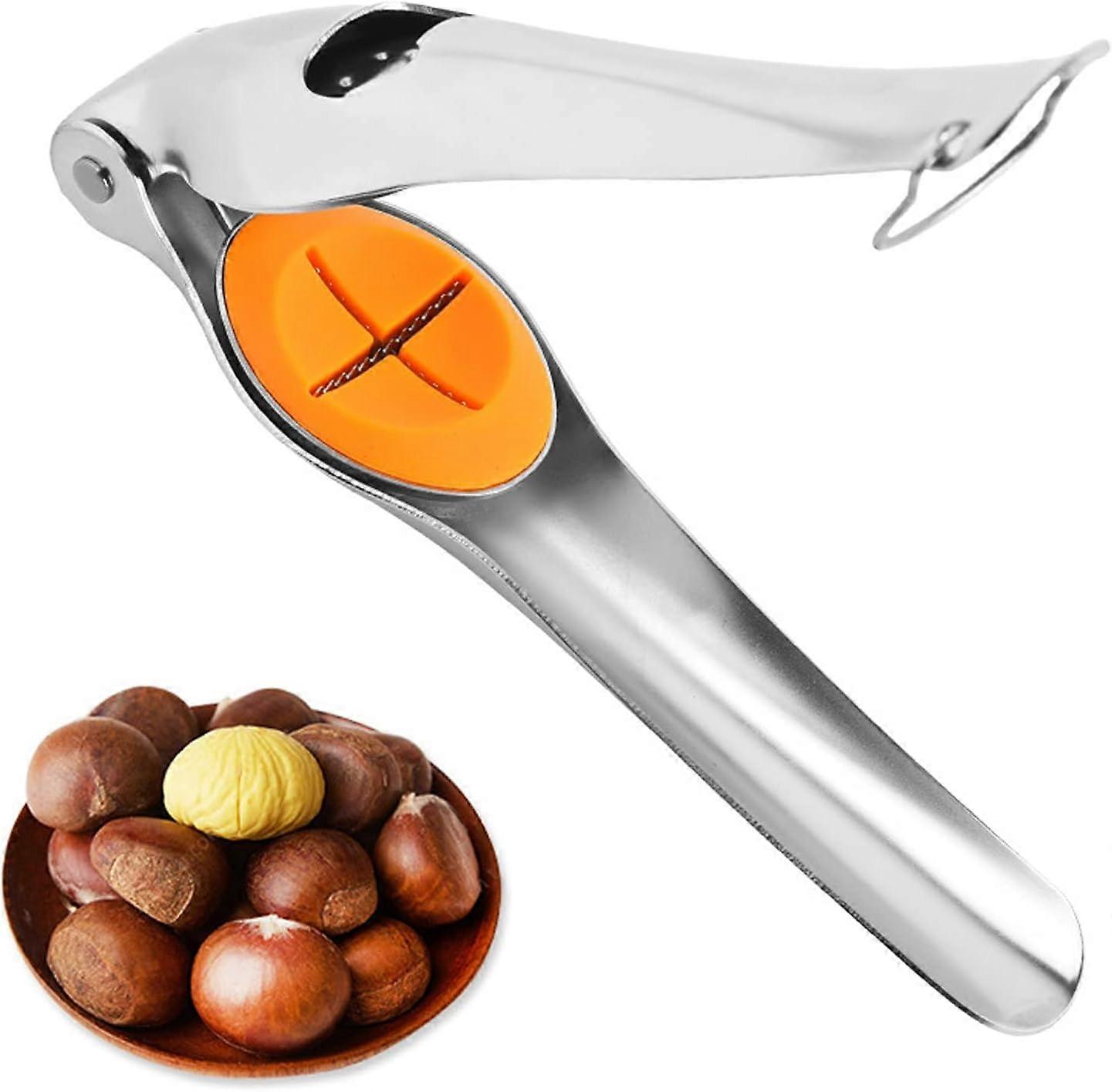 Chestnut Opener Chestnut Pliers Almond Cracker Chestnut Opener Portable Stainless Steel Nut Cracker Suitable for Chestnuts, All Kinds of Nuts,2024 Pin