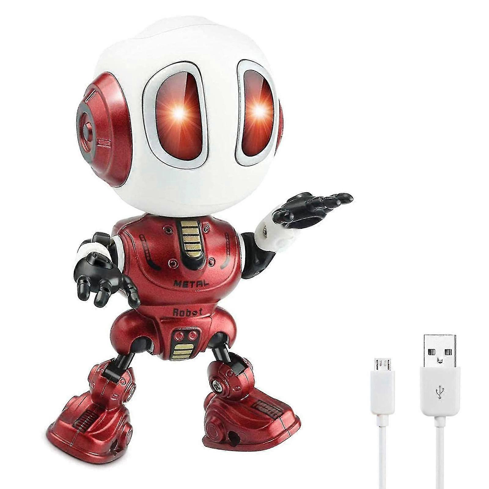 Mini Talking Robot, Rechargeable Talking Robot With Repeats Waht You Say For Boys Girls Led Lights And Cool Sounds Interactive Toy
