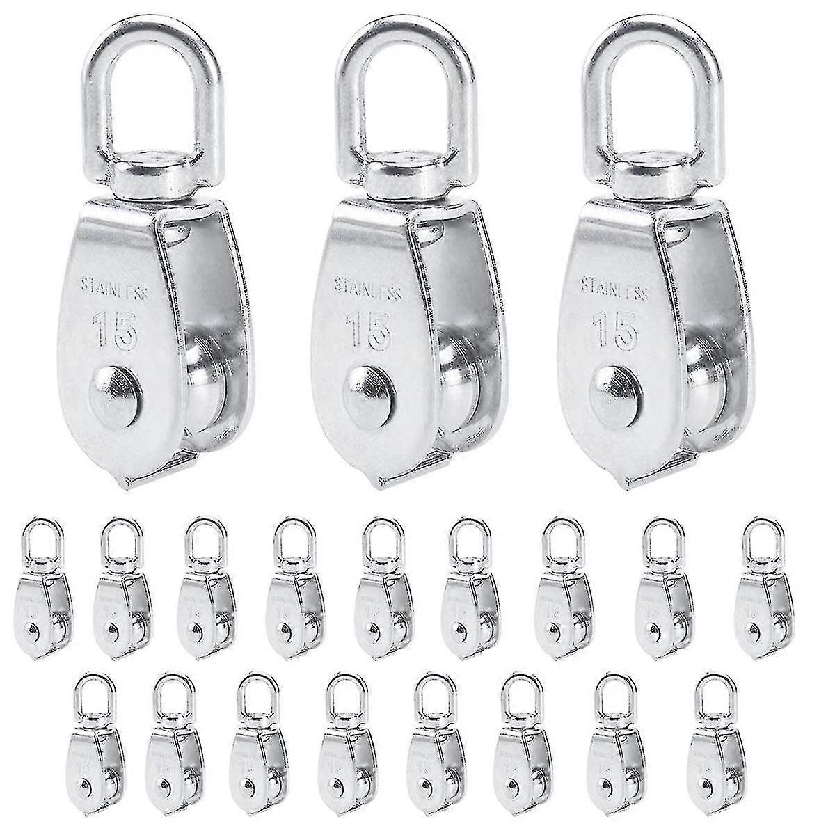 20 Pcs Less Steel Single Pulley B M15 Steel Wire Rope Pulley B S Pulley Lifting Pu