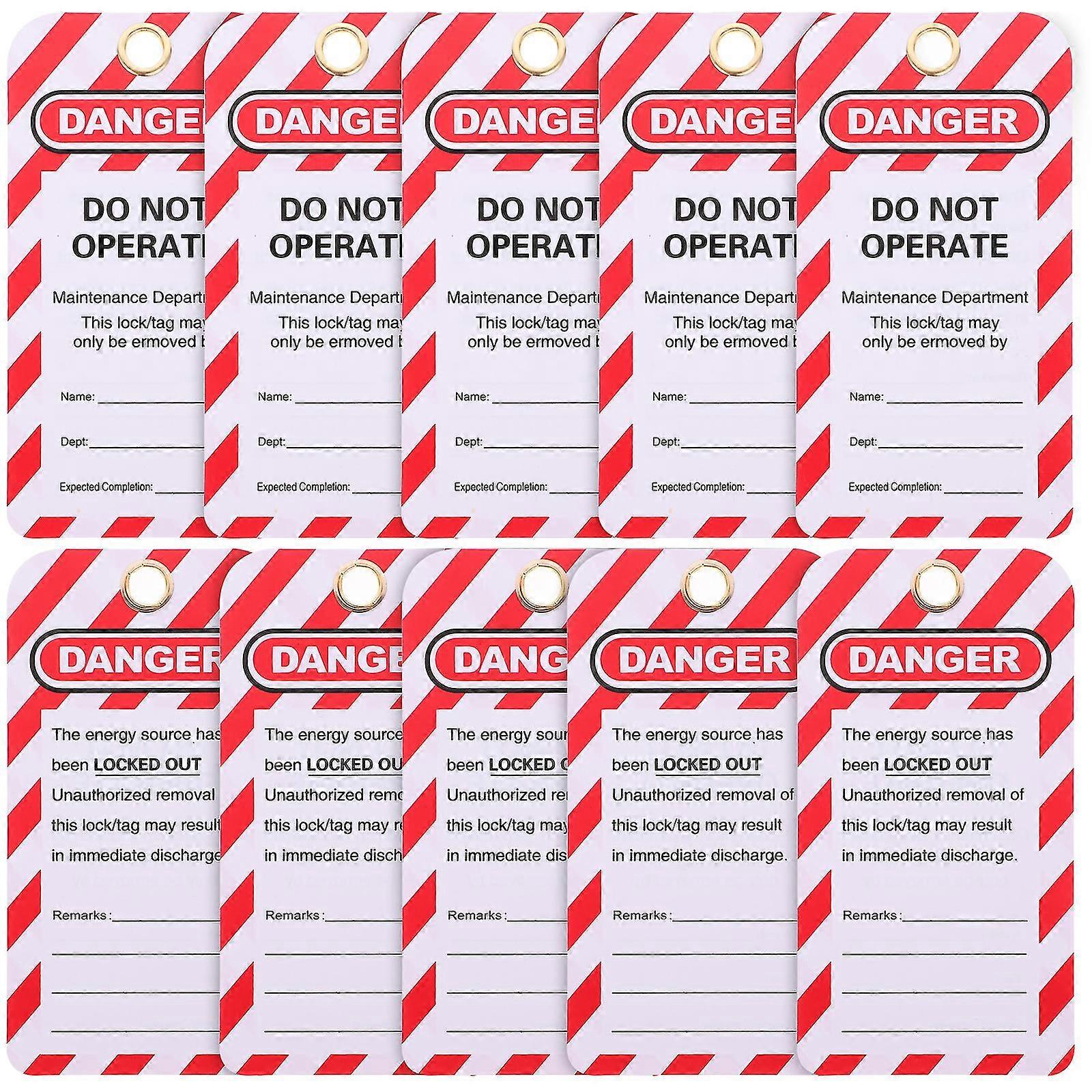 10pcs Lockout Tags Danger Tags Do Not Operate Tags Lockout Hanging Tags For Factory Equipment