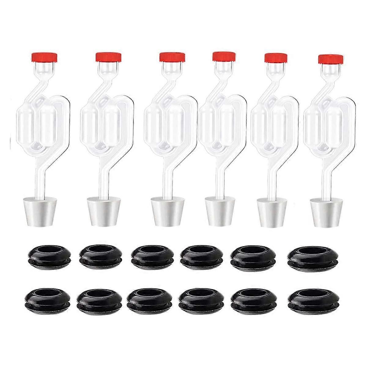 Ensemble de sas à double bulle [pack de 6], sas de kits d’infusion pour la fermentation, sas de fermentation avec 6 sto