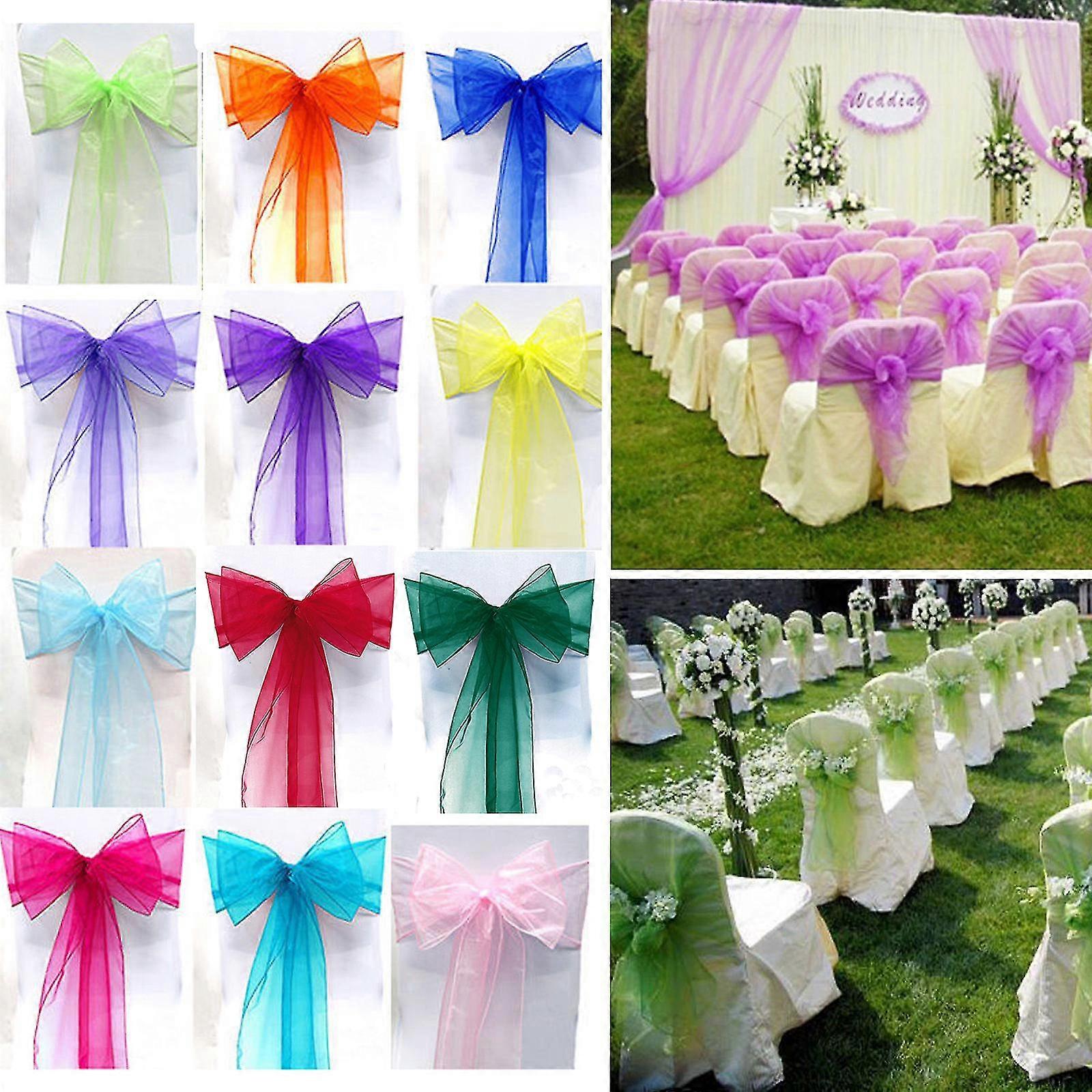 Organza Sashes καρέκλα καλύπτει τούλι τόξα sash γραβάτα κορδέλα γαμήλιο πάρτι