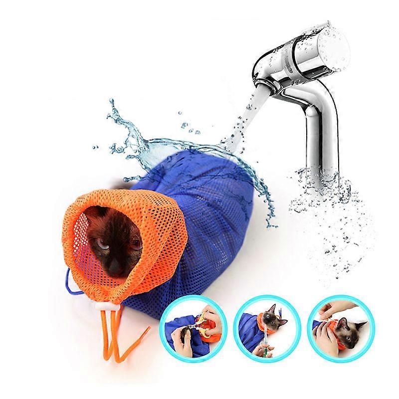 Cat Bathing Bag Shower Wash Net Anti Bite Anti Scratch Restraint Bag Breathable Multifunctional Cat Grooming Bag