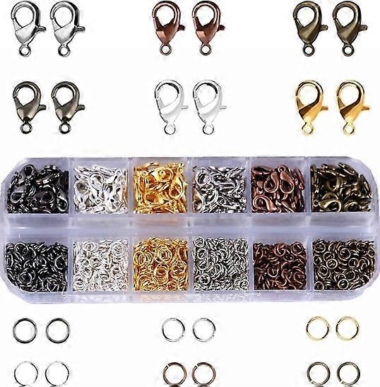 Lobster Clasp,6 Color Lobster Claw Clasps and Open Jump Rings Set,Jewelry Making Supplies Kit