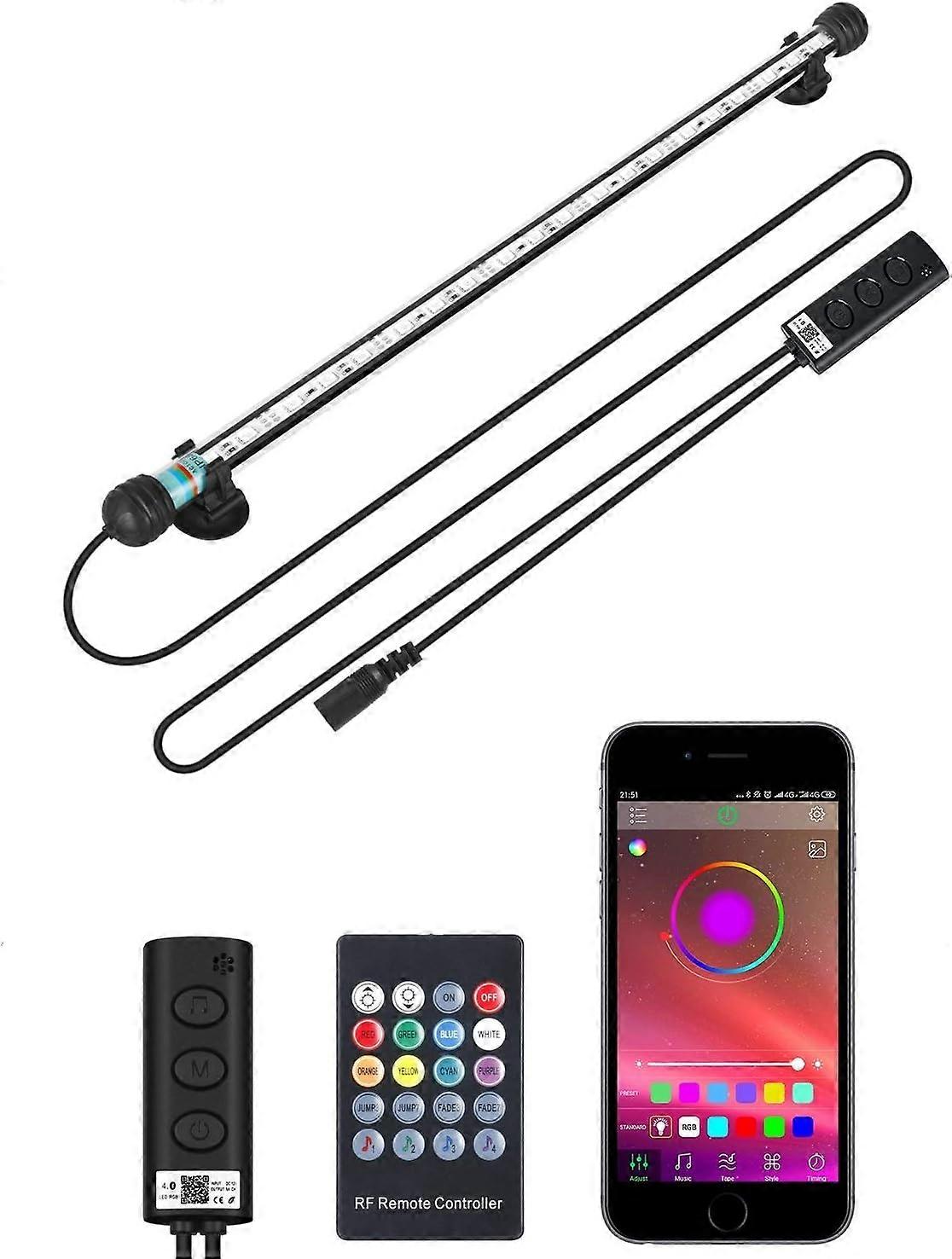 LED Aquarium Light, LED Fish Tank Light with Remote Controller+ APP Control (19''/48cm)