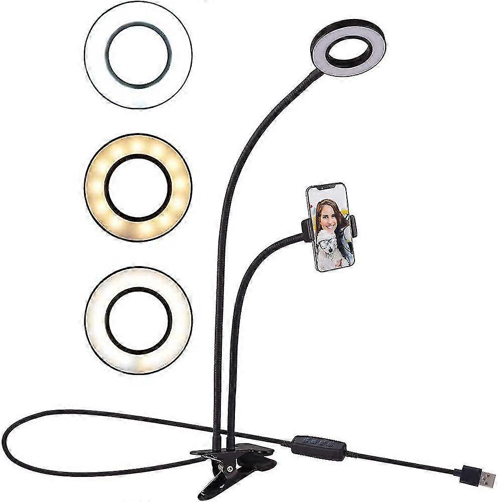 Ring Light With Phone Holder Stand For Live Stream/makeup,black,1pcs