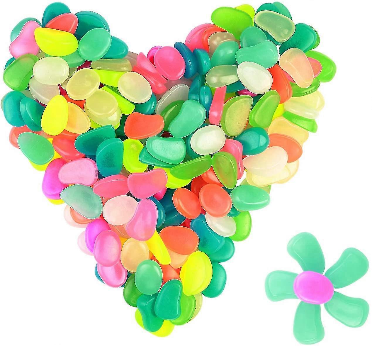 200pcs Luminous Stones,luminous Pebbles Fluorescent Stones,mixed Color