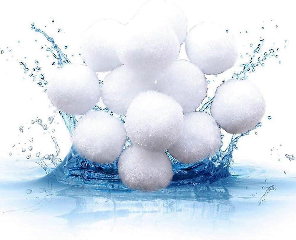 200g Swimming Pool Filter Balls (White), Filter Balls, Fiber Filter Media for Swimming Pool Sand Filters Water Filtering.
