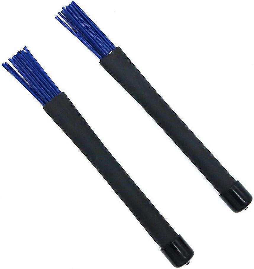 1 Pair Jazz Drum Brushes Retractable Drum Sticks 32cm black/blue