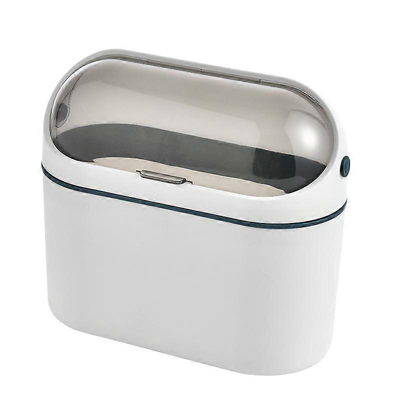 Mini Trash Can with Lid, MONGTINGLU Hanging Small Trash Can with Lid, Flip Top Office Small Garbage Can, Plastic Tiny Trash Bin, Lint Bin Countertop