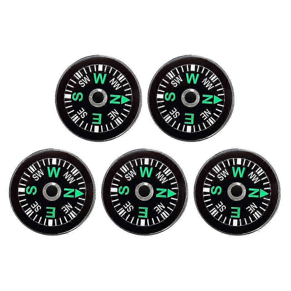 5x 15mm Pocket Survival Liquid Filled Button Compass For Camping Hiking