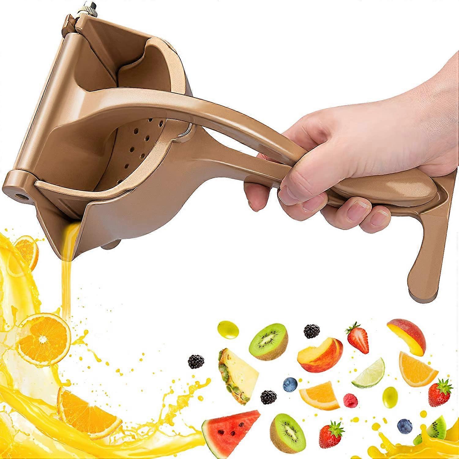 Manual Citrus Juicer, Juice Extractor Lemon Squeezer Premium Manual Citrus Juicer for Orange Lemon Juice and Other Unshelled Fruits Gold