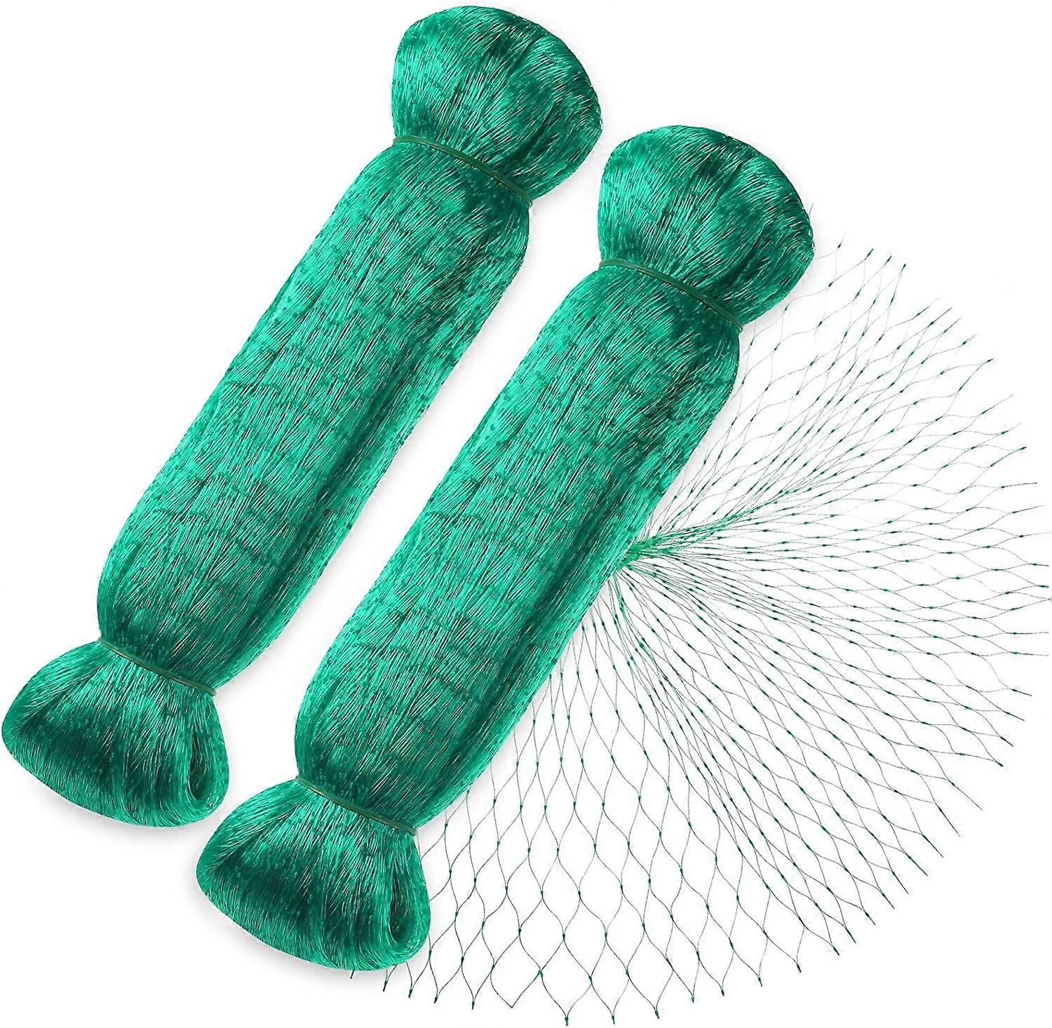 Anti Bird Netting,2pcs 4 * 10m Green Garden Bird Netting for Plant Protection Netting,Protect Plants, Fruits, Flowers and Vegetables,15mm Mesh