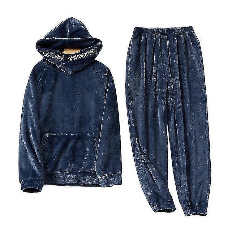 Mænd Tyk fleece termisk pyjamas vinter varmt sæt