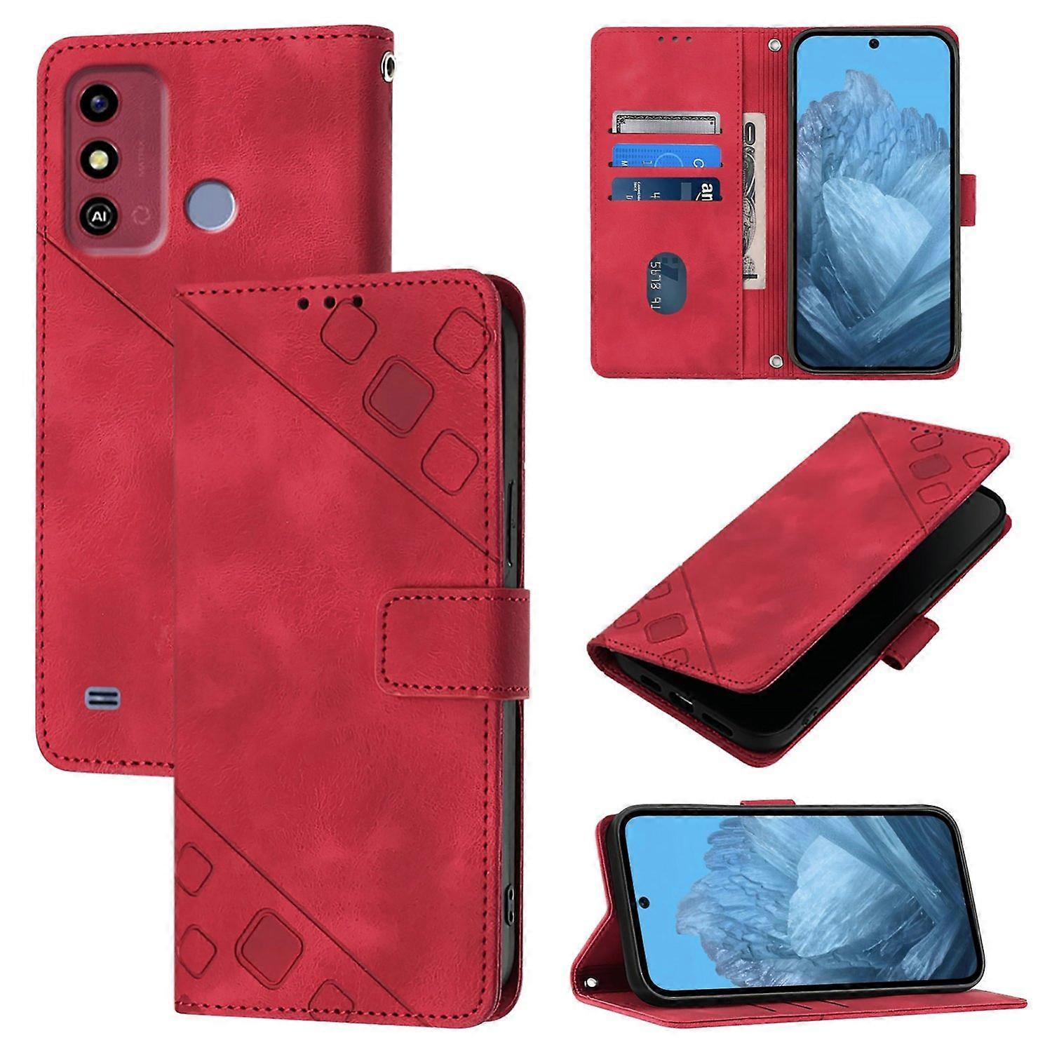 Embossed Leather Case For ZTE Blade A53