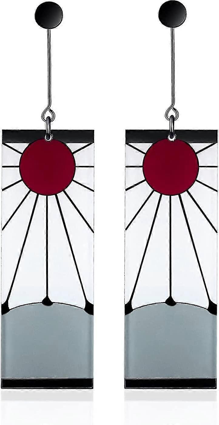 Orecchini A Goccia Tanjiro In Argento 925, Neri, Ispirati Ad Anime Demon Slayer, Regalo Cosplay Halloween