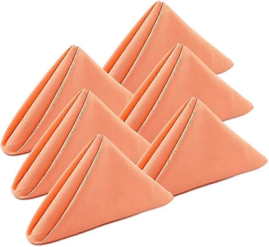 مناديل قماشية من لون السلمون، مصنوعة من القطن بنسبة 100%، مجموعة من 6 قطع. مناديل مطبخ برتقالية وردية اللون