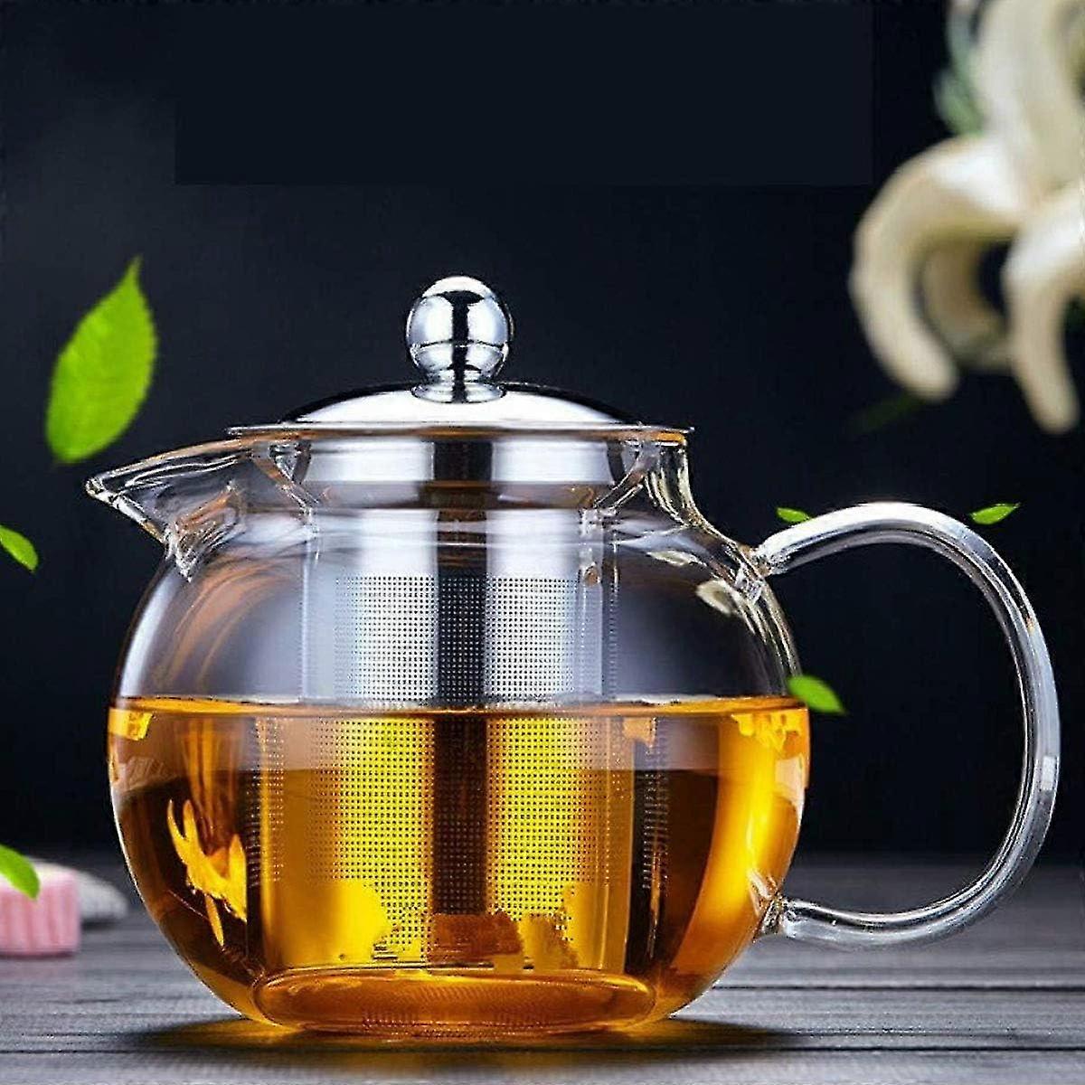Glass Teapot With Removable Infuser,  Safe Kettle, Blooming And Loose Leaf Tea Maker Set