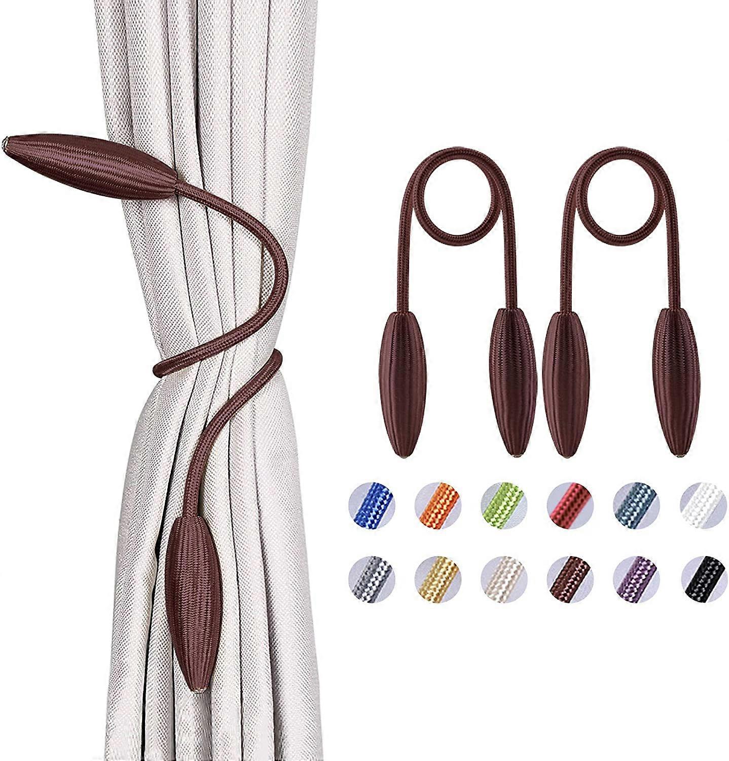 2 Pack Creative and Decorative European Style Twist Curtain Tiebacks for Home and Office Window (Brown)