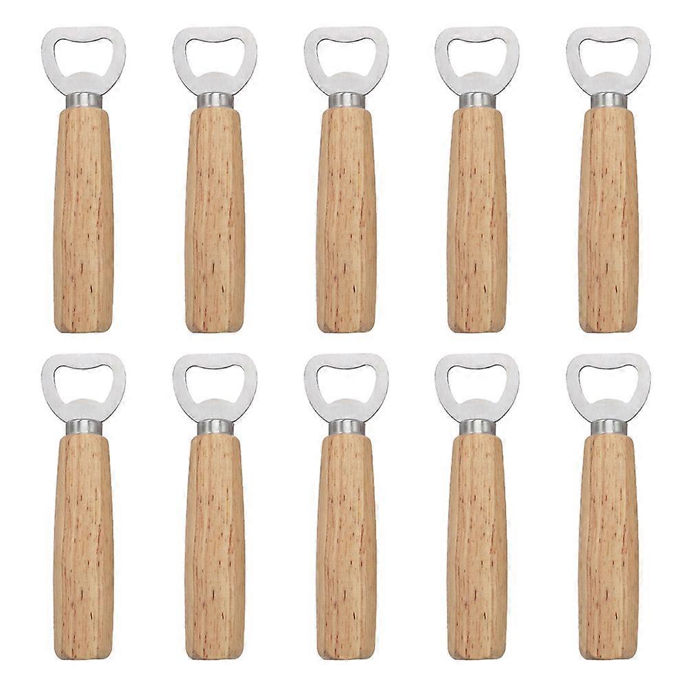 10 pezzi apribottiglie in acciaio inossidabile, apribottiglie di legno del barista apribottiglie apribottiglie apribottiglie, manico rotondo