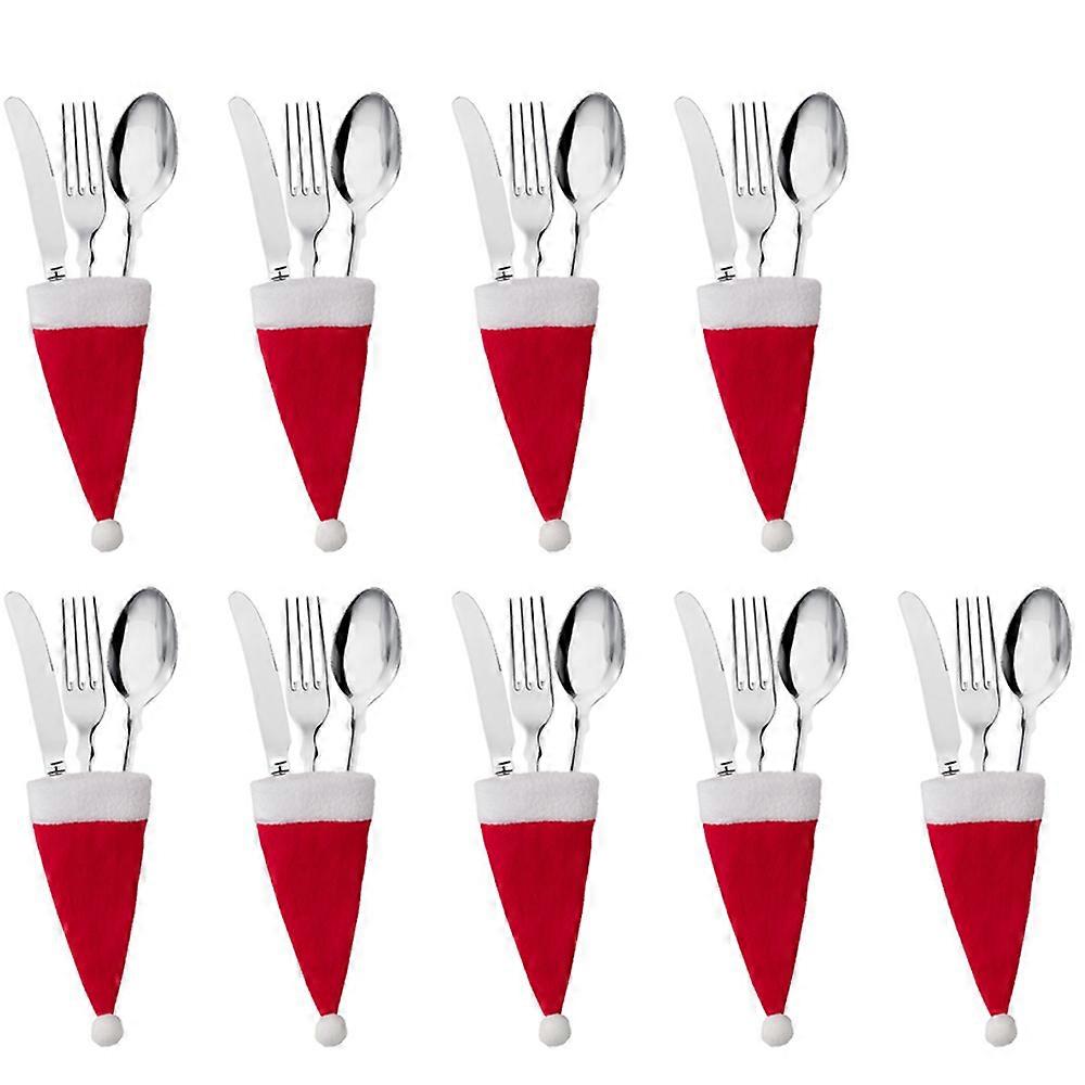 10 Pieces Mini Santa Hat Decor - Christmas Gift Present Decoration