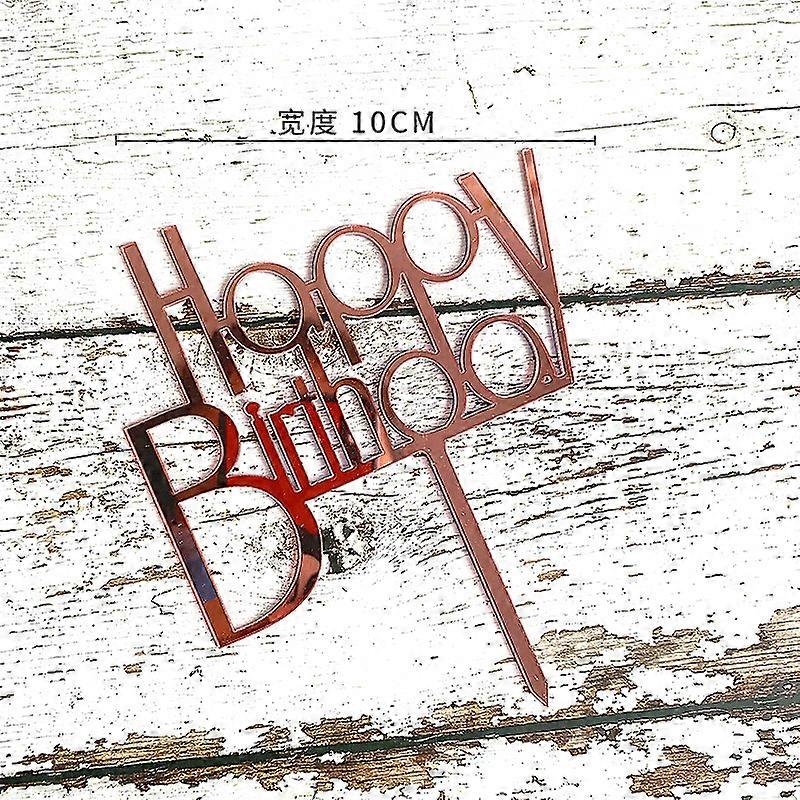 חדש 1pcs זהב ורוד ורוד יום הולדת שמח מכתב אקריליק ציפוי עוגה למסיבת יום הולדת 1 קישוטי עוגה אספקה