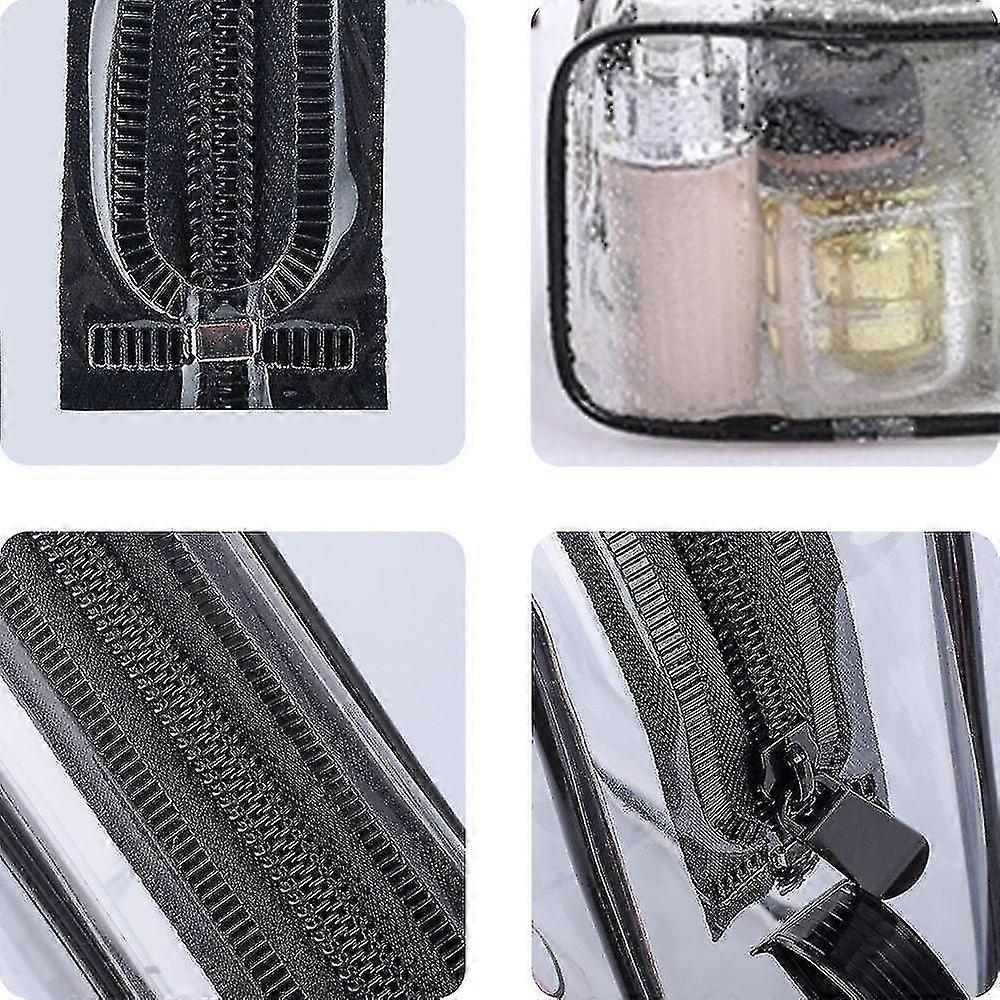 5 Pack Clear Pvc Zippered Portable Makeup Bag For Vacat