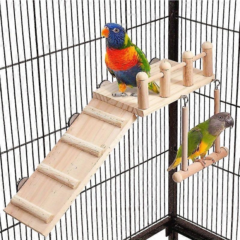 Boost Bird Joy: Safe, Durable Swing & Ladder Combo for Stimulating Play & Health