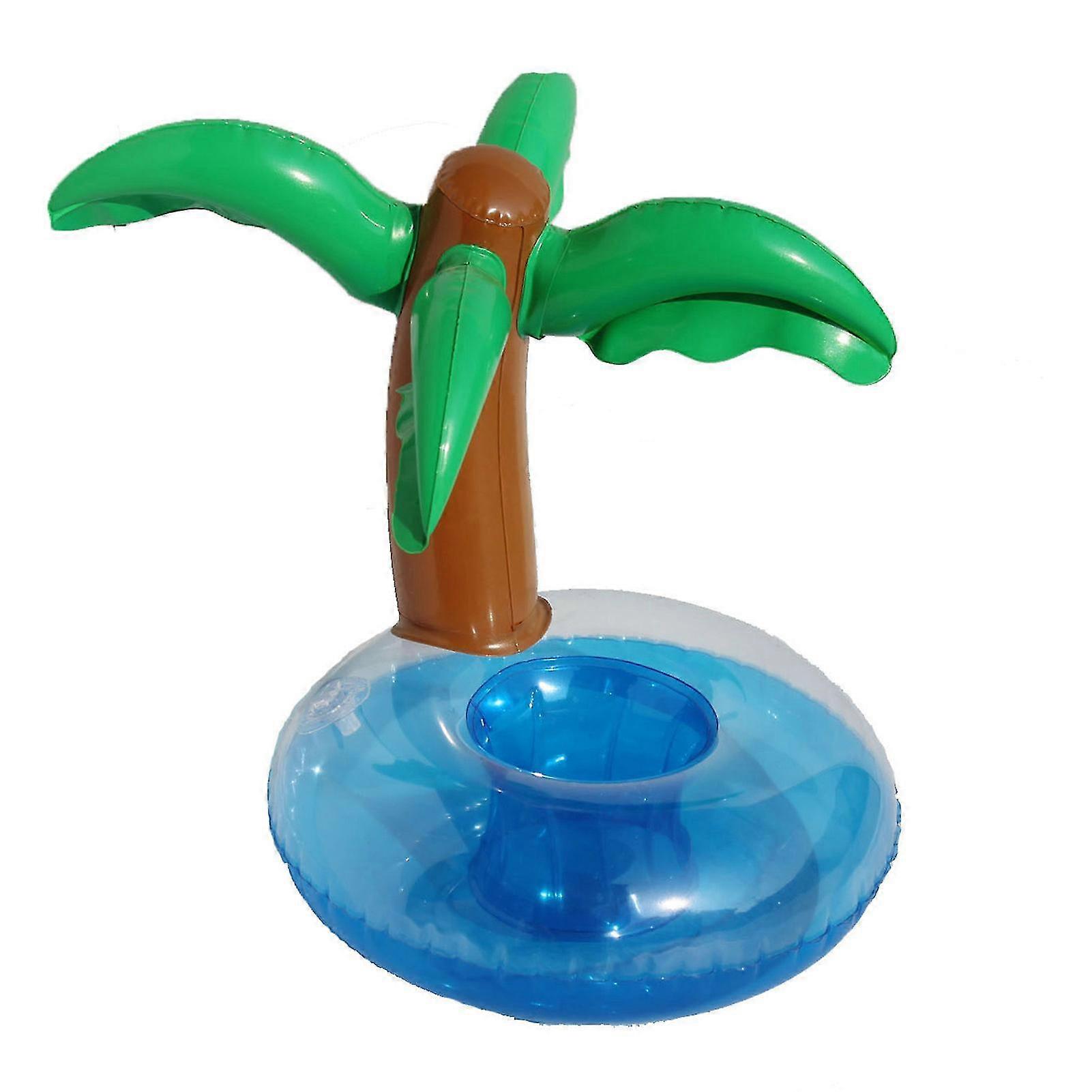 Coconut Tree Shape Inflatable Drink Float for Pool and Beach - PVC Floating Drinking Holder